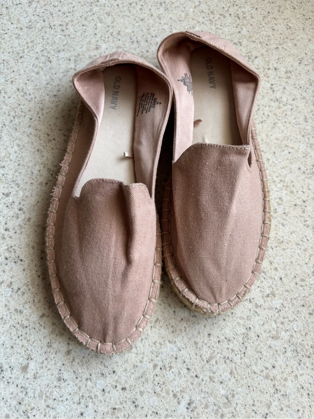 Old Navy Women's Blush Pink Canvas Espadrille Flats - Size 8 LIKE NEW